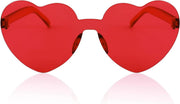 ÉÌƷͼƬ 22 | B09H3WMGMG | FEISEDY 2 Pack Rimless Heart Shaped Sunglasses Party Glasses Disco One Piece Transparent Trendy Love Glasses B2826-F2
