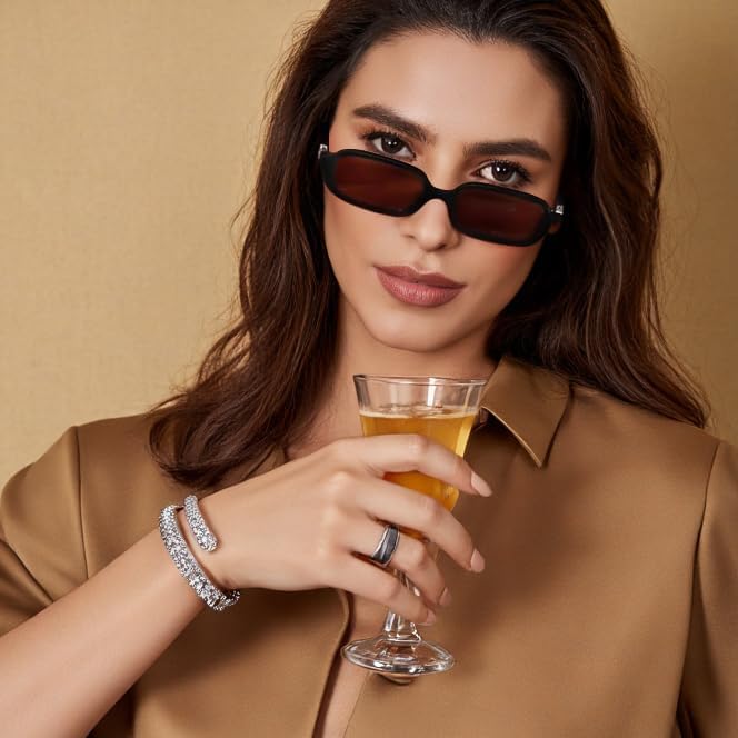 ÉÌƷͼƬ 3 | B0DX1678RX | FEISEDY Retro Rectangular Sunglasses for Women Men 90s Small Vintage Fashion Square Sunnies B0282