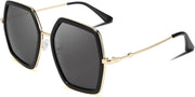 Black / 54 Millimeters | B07S6GFSZM | FEISEDY Women Large Hexagon Inspired Sunglasses Fashion Irregular Design Style Geometric B2503