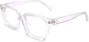 Transparent / 50 Millimeters | B08731SWLM | FEISEDY Glasses Frame Womens, Square Thick Eyeglasses Frame, Classic Eyewear for Men B2461