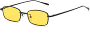 Black/Yellow / 52 Millimeters | B079KZT7BP | FEISEDY Vintage Small Rectangle Sunglasses Women Men Retro Trendy Square Metal Frame Sun Glasses B2295