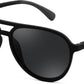 A Black / 56 Millimeters | B0GXP6L5JW | FEISEDY Polarized Aviator Sunglasses for Men Women Trendy Sports B0324 | 100% UV400 protection, HD TAC lenses, Lightweight & durable, Driving, Hiking, Fishing, 50% recycled materials