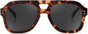 Brown Tortoise Frame & Grey Lens / 53 Millimeters | B0D544LCNF | FEISEDY Aviator Sunglasses For Women Men Square Chunky Trendy Eyewear B2846