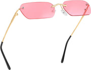 Pink / 55 Millimeters | B08M9RW9DW | FEISEDY Rimless Sunglasses Y2K Retro Small Narrow Rectangle Shades B2643