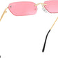 Pink / 55 Millimeters | B08M9RW9DW | FEISEDY Rimless Sunglasses Y2K Retro Small Narrow Rectangle Shades B2643