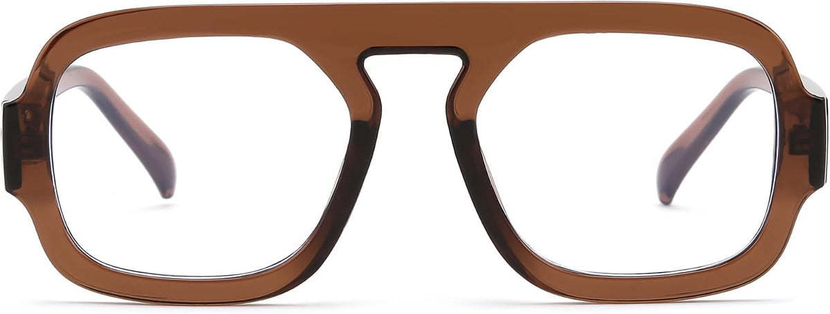 Brown / 54 Millimeters | B0F26C4PWC | FEISEDY Fashion Aviator Blue Light Blocking Glasses for Woman Men B0285
