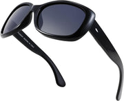 001 Black Frame/Grey / 57 Millimeters | B094CJFYW6 | FEISEDY Vintage Square Polarized Sunglasses for Women Men Havana Thick Wrap Around Sun Glasses UV400 B2703