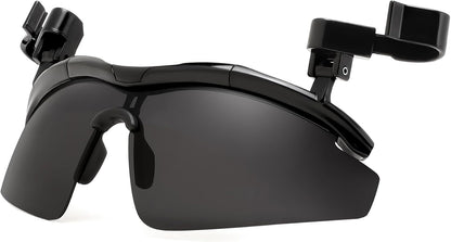 FEISEDY Polarized Clip On Sunglasses,Clip Cap Sports Sunglasses,UV400 Sunglasses for Mens Womens Fishing Cycling Hiking B0356 | BLACK Series - Black