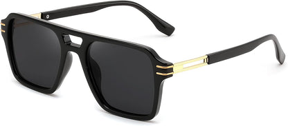 Gloss Black / 54 Millimeters | B0GVNPDBZQ | FEISEDY Retro Aviator Sunglasses Women Men 70s Trendy Square Shades B0422