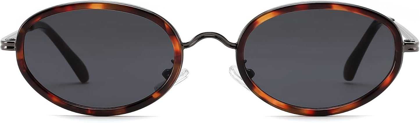 商品图片 39 | B0H2XM1HNJ | FEISEDY 90s Retro Oval Cat Eye Sunglasses UV400 Small Face B0450