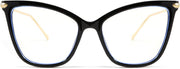 001 Black | B085VWRTLK | FEISEDY Oversized Cat Eye Glasses Frame Blue Light Blocking Eyewear for Women B2589