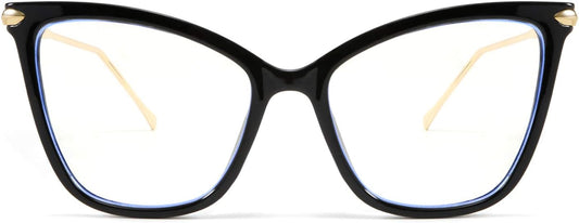 001 Black | B085VWRTLK | FEISEDY Oversized Cat Eye Glasses Frame Blue Light Blocking Eyewear for Women B2589