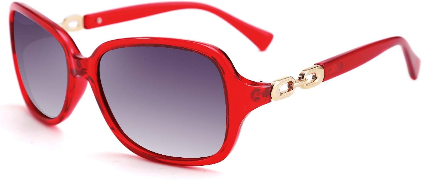 Wine Red / 56 Millimeters | B082HBQPMJ | FEISEDY Womens Polarized Sunglasses Square Wraparound Shades UV400 Mirrored Trendy Sun Glasses for Women B2526
