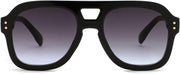 Black Frame & Grey Blue Lens / 53 Millimeters | B0GXP7B5VH | FEISEDY Aviator Sunglasses For Women Men Square Chunky Trendy Eyewear B2846