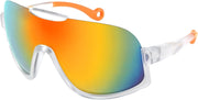 Transparent Frame Red Mirrored Lenses / 60 Millimeters | B0CQWXLRN4 | FEISEDY Sunglasses Men Women Oversized Fashion Sports Baseball Fishing Skiing Running Golf Adults Teens Half Frame B0012
