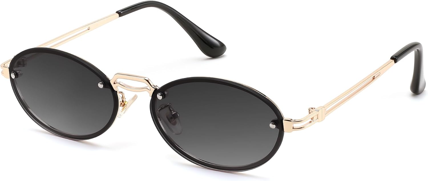 商品图片 9 | B0DGPQ2BTK | FEISEDY Retro Oval Sunglasses for Women Men Trendy Sun Glasses Classic Metal Shades UV400 Protection B0245