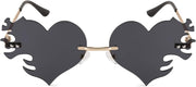 ÉÌƷͼƬ 2 | B0D9428ZX6 | FEISEDY Melting Flame Heart Sunglasses For Women Men Trendy Rimless Fire Shaped Party Glasses B2366