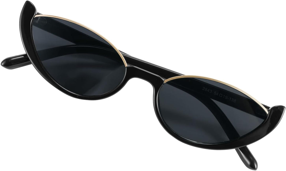 Black / 52 Millimeters | B09P868W1K | FEISEDY Fashion Small Cat Eye Sunglasses for Women Retro Trendy Cool Sun Glasses B2864