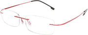 Wine / 2.5 x | B08LNNGDQ3 | FEISEDY Lightweight Rimless Titanium Stainless Steel Anti-Blue Light Reading Glasses B2686