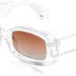 Clear / 68 Millimeters | B0BBMLY7H7 | FEISEDY Rectangle Sunglasses for Women Men Retro Y2k 90s Thick Frame Chunky Square Sunglasses UV400 Protection B2307