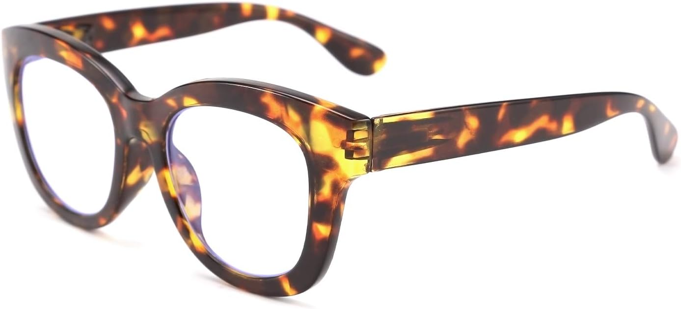 Leopard / 1.75 x | B082SV276Y | FEISEDY Retro Reading Glasses Thick Square Big Frame Blue Light Blocking Lens Anti Glare Digital Eyestrain B2534