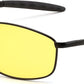 Black/Yellow / 58 Millimeters | B0GLFZM1XD | FEISEDY Rectangle Polarized Square Sunglasses for Men Women B2444