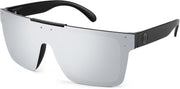 Polarized Silver Mirrored Lenses With Black Temples 002 / 72 Millimeters | B0BZ4LG9XZ | FEISEDY Polarized Sunglasses for Men, Z87 Oversized Square Flat Top B2990