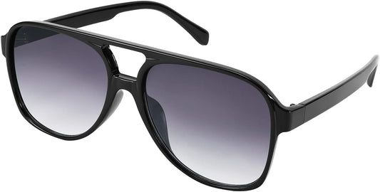 Black / 60 Millimeters | B092MCNX2Z | FEISEDY Vintage Retro 70s Plastic Aviator Sunglasses Women Men Classic Large Squared Frame B2751