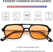 ÉÌƷͼƬ 63 | B0925V3NP4 | FEISEDY Vintage Square 70s Flat Aviator Sunglasses Women Men Metal Design Shades B2752