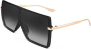 FEISEDY Flat Top Oversized Shield Sunglasses Women Men Square Fashion Rimless Shades UV400 B2784