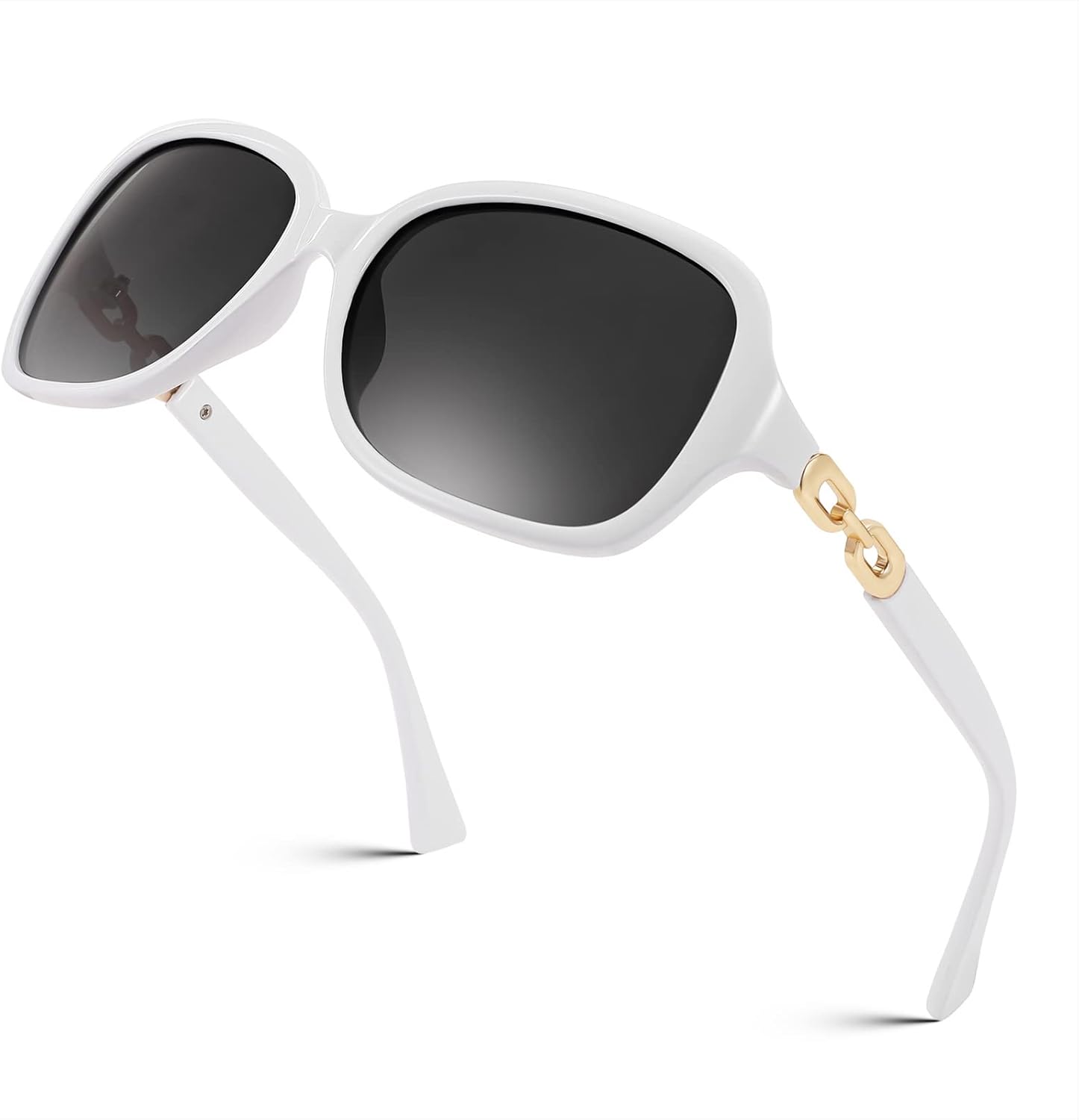 White Frame & Grey Lens / 56 Millimeters | B0BGHR9RPC | FEISEDY Womens Polarized Sunglasses Square Wraparound Shades UV400 Mirrored Trendy Sun Glasses for Women B2526