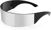 Silver / 70 Millimeters | B08THY9J33 | FEISEDY 80s Futuristic Cyclops Cyber Visor Sunglasses Men Women Punk Style Cosplay B2740