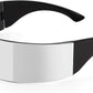 Silver / 70 Millimeters | B08THY9J33 | FEISEDY 80s Futuristic Cyclops Cyber Visor Sunglasses Men Women Punk Style Cosplay B2740