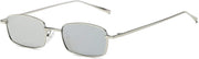 Silver/White Mirrored / 52 Millimeters | B079KZQJKK | FEISEDY Vintage Small Rectangle Sunglasses Women Men Retro Trendy Square Metal Frame Sun Glasses B2295