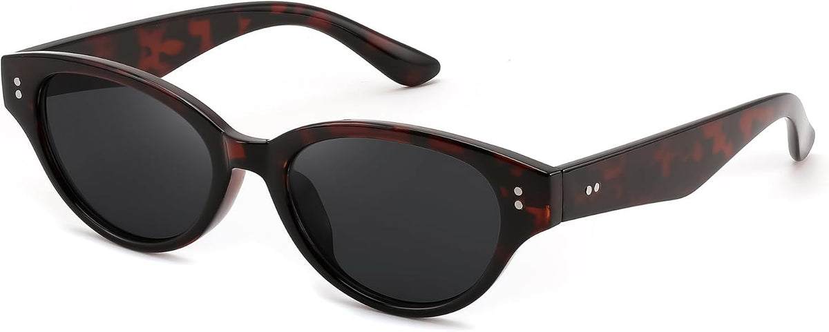 Tortoise / 54 Millimeters | B0GVNKGCK5 | FEISEDY Retro Oval Cat Eye Sunglasses for Women UV400 Protection B0419