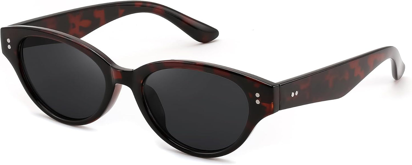 Tortoise / 54 Millimeters | B0GVNKGCK5 | FEISEDY Retro Oval Cat Eye Sunglasses for Women UV400 Protection B0419