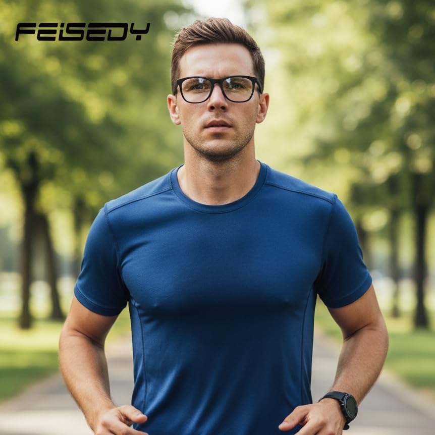 商品图片 18 | B0DGQ43JYV | FEISEDY TR90 Sports Lightweight Blue Light Glasses for Men B0232