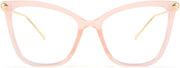 003 Pink | B085VK643D | FEISEDY Oversized Cat Eye Glasses Frame Blue Light Blocking Eyewear for Women B2589