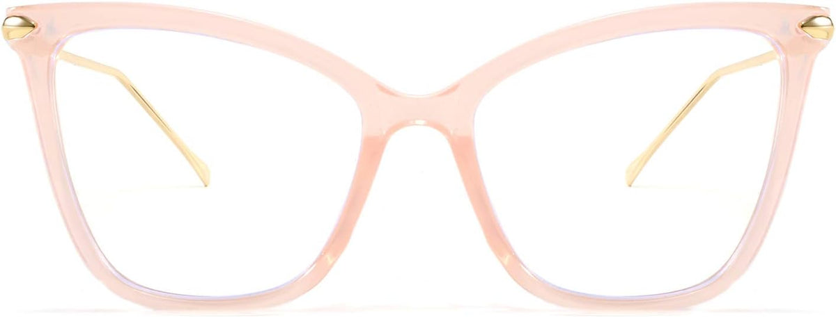 003 Pink | B085VK643D | FEISEDY Oversized Cat Eye Glasses Frame Blue Light Blocking Eyewear for Women B2589