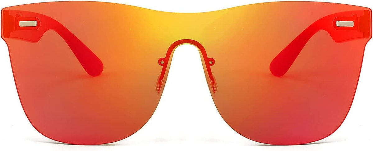 ÉÌƷͼƬ 20 | B08DY1CW9T | FEISEDY Mirrored Rimless Sunglasses One Piece Lens Reflective Sunglasses for Women Men B2647