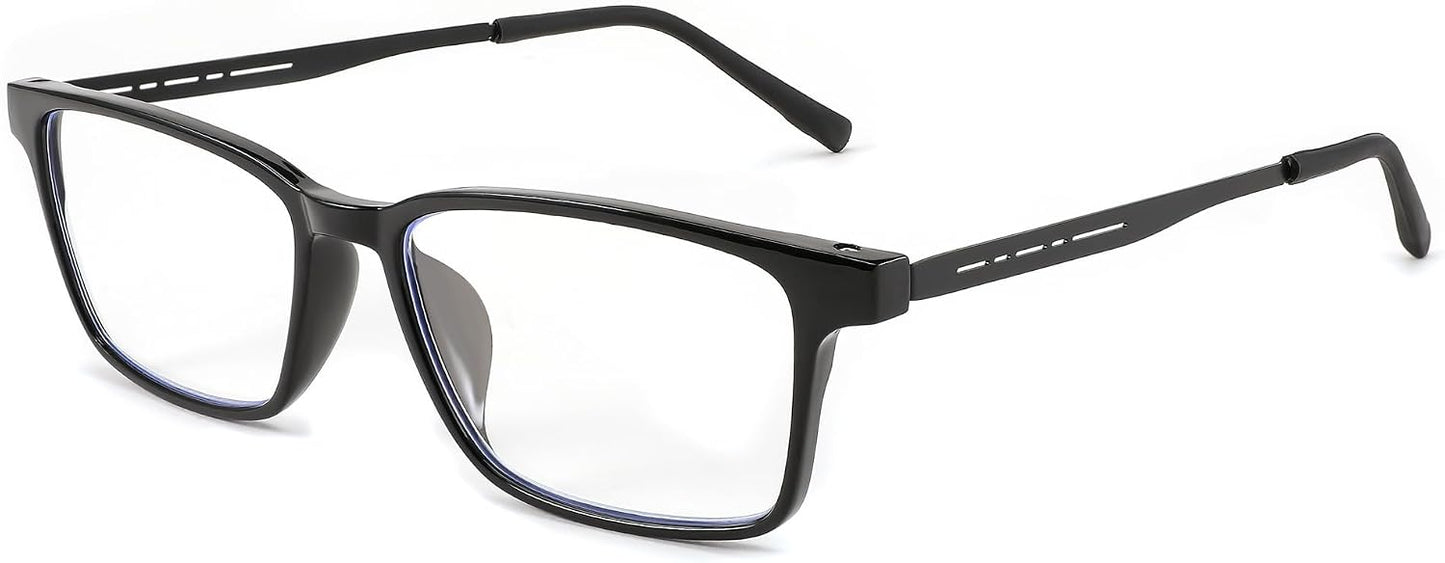 Black / 1.5 x | B0C76TH7N3 | FEISEDY Lightweight TR90 Flexible Titanium B Rectangle Reading Glasses Anti-Blue Light Eyeglass B0018