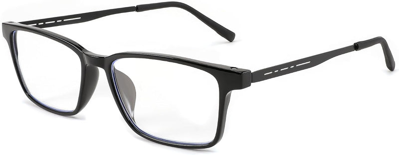 Black / 1.5 x | B0C76TH7N3 | FEISEDY Lightweight TR90 Flexible Titanium B Rectangle Reading Glasses Anti-Blue Light Eyeglass B0018