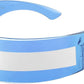 Blue | Silver Stripe / 70 Millimeters | B09998R3ZH | FEISEDY 80s Futuristic Cyclops Cyber Visor Sunglasses Men Women Punk Style Cosplay B2740