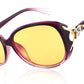 Purple Yellow Lens / 58 Millimeters | B09VSPZ7GT | FEISEDY Oversized Polarized Sunglasses Women Men Large Shades B2730