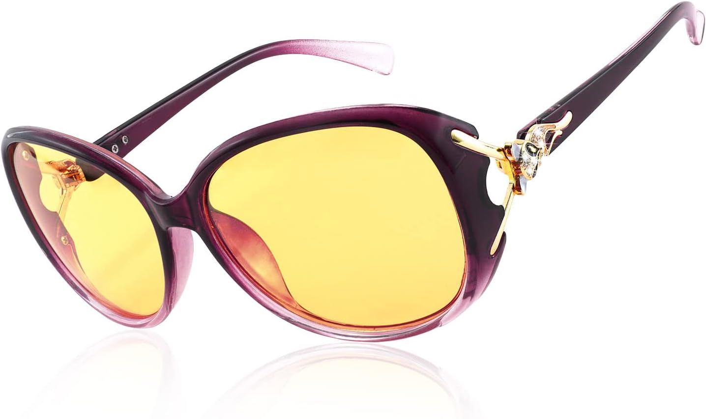 Purple Yellow Lens / 58 Millimeters | B09VSPZ7GT | FEISEDY Oversized Polarized Sunglasses Women Men Large Shades B2730
