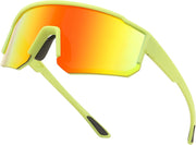 Yellow Frame Red Mirrored Lens / Medium | B0D95V515V | FEISEDY Kids Sunglasses Youth Baseball Polarized Sunglasses Sports Lightweight TR90 Frame Boys Girls Cycling B0213