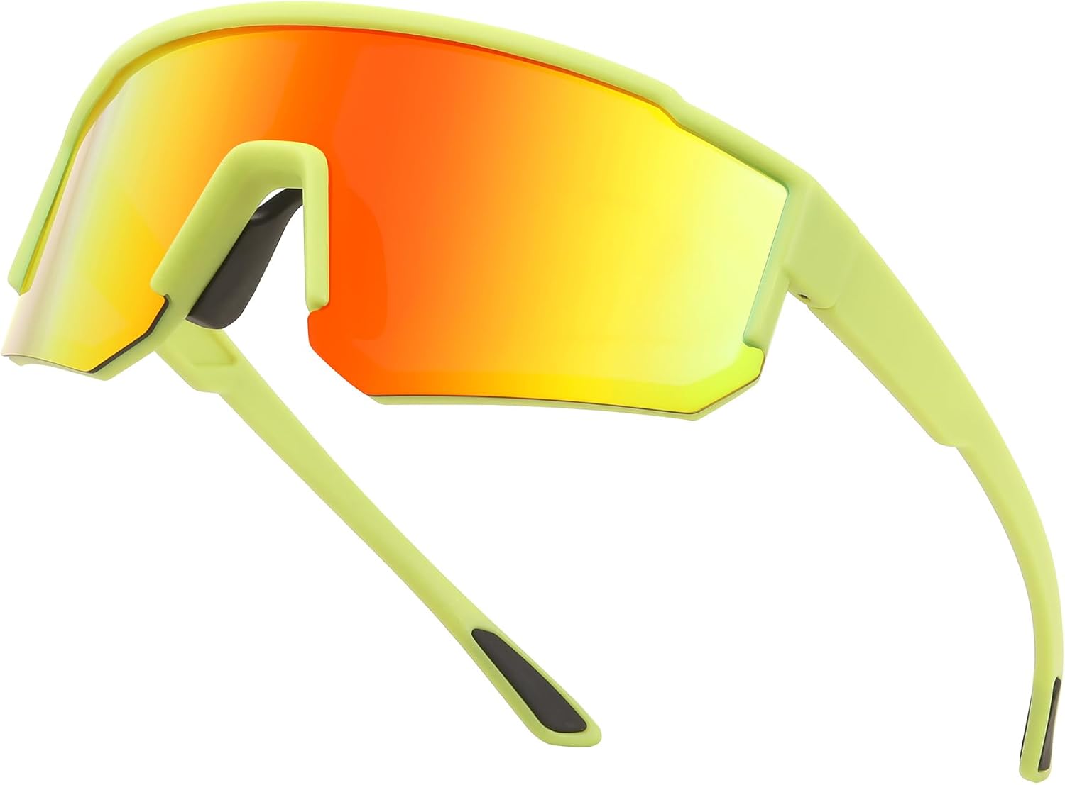 Yellow Frame Red Mirrored Lens / Medium | B0D95V515V | FEISEDY Kids Sunglasses Youth Baseball Polarized Sunglasses Sports Lightweight TR90 Frame Boys Girls Cycling B0213