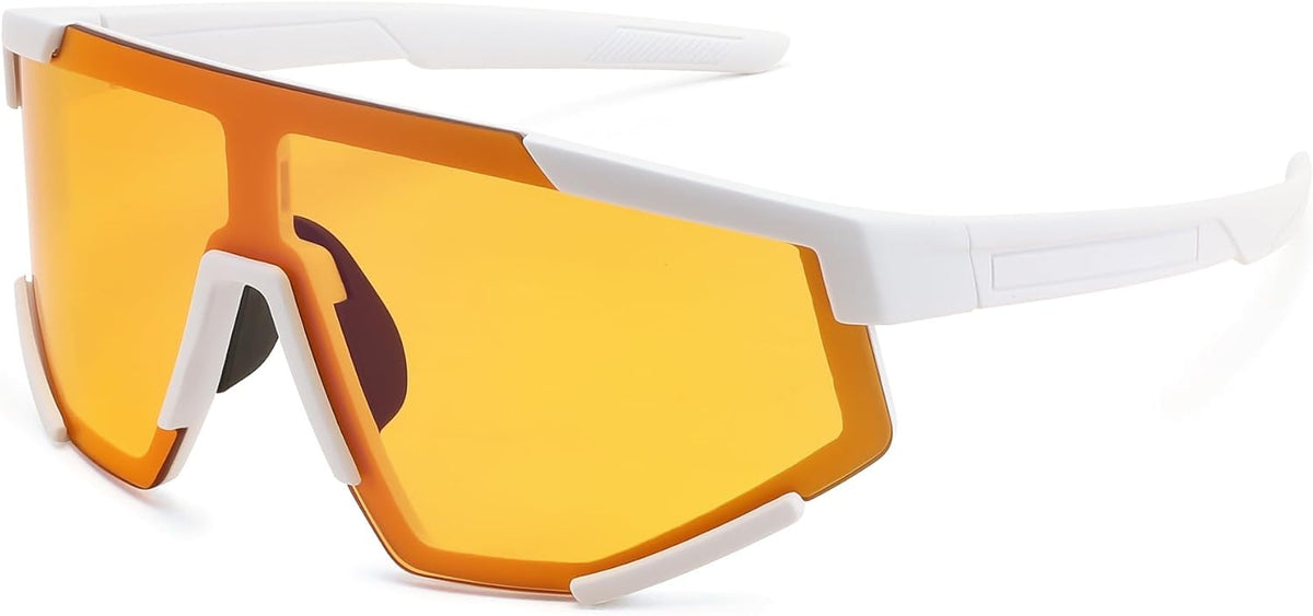 White Frame-night Vision Lens / Large | B0DFMH1BW4 | FEISEDY Photochromic Sports Sunglasses for Men Women Night Vision Cycling Driving Running Glasses B0233