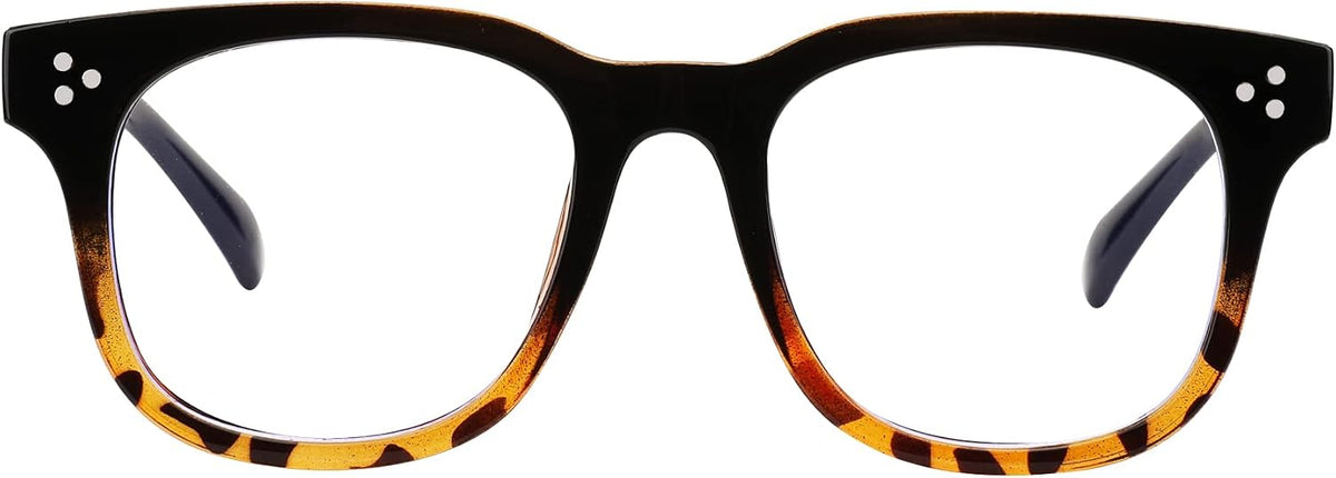 004 Black Leopard Frame / 47 Millimeters | B0BPXGDG4S | FEISEDY Square Blue Light Blocking Glasses Women Men Computer glasses Fashion Plastic Frame Eyewear B2361