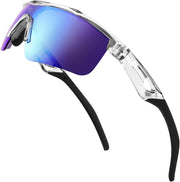 Transparent Gray-blue / 125 Millimeters | B097PJ4ZHM | FEISEDY Kids Polarized Sports Sunglasses, TR90 UV400 Baseball Cycling